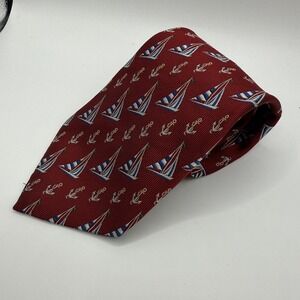 Polo Ralph Lauren Silk Polo Sail Boat Print Men's Necktie 4" x‎ 58"